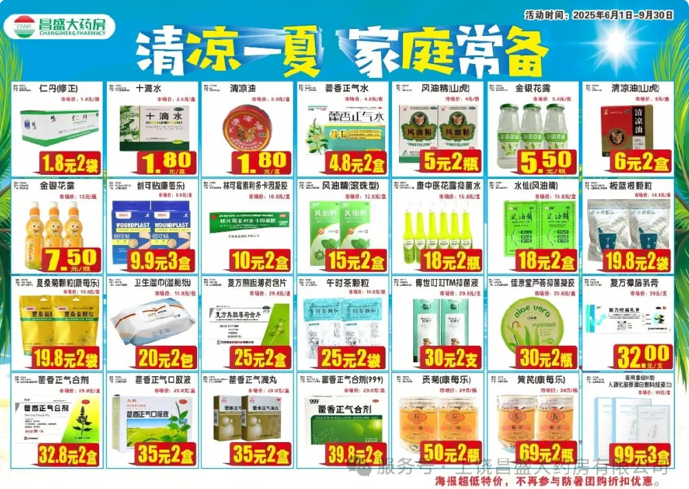 上饶昌盛大药房防暑团购